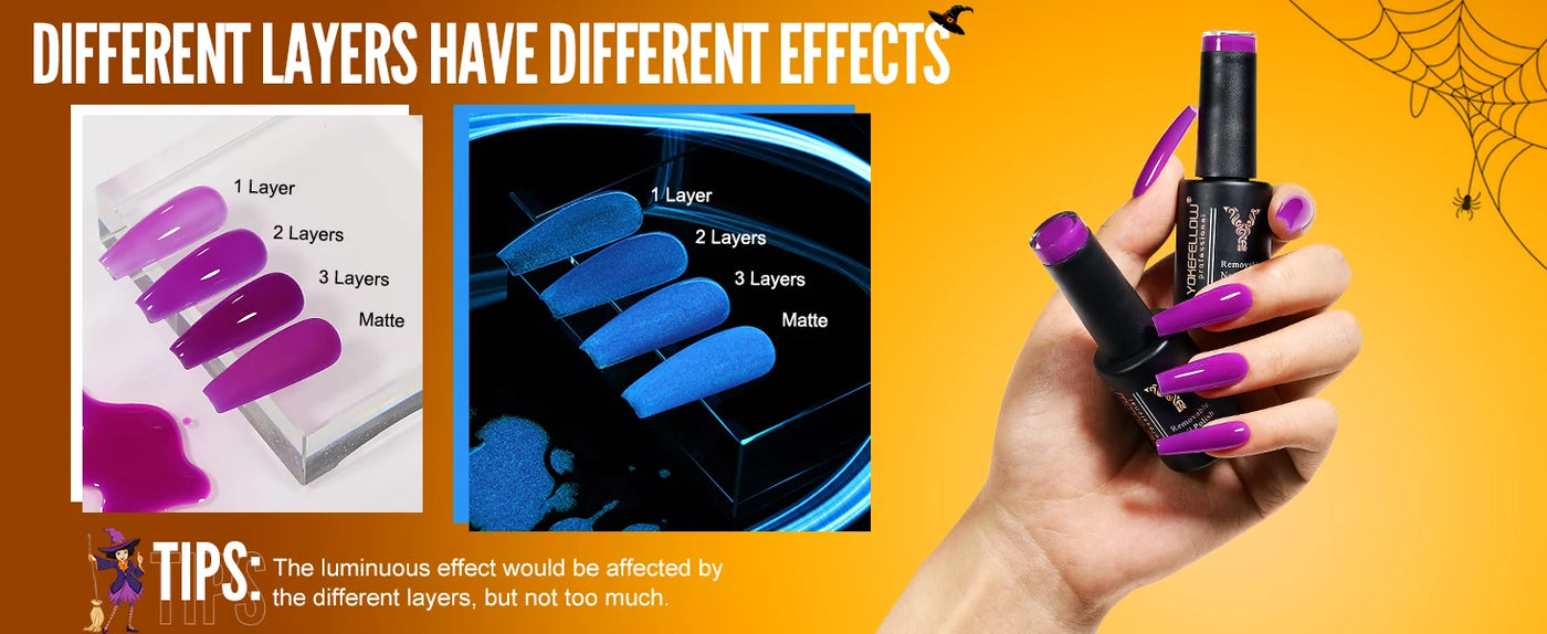 YOKEFELLOW Glow in the Dark Gel Nail Polish 10ML