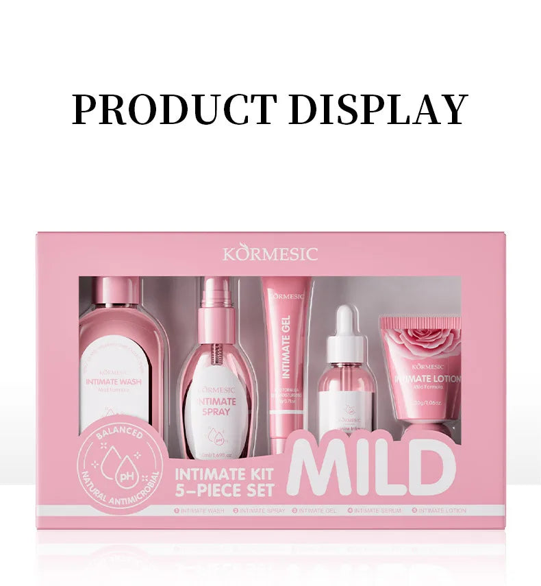 5pcs/set KORMESIC Women's Intimate Care Bundle Daily Skin Routine Set Beautifying