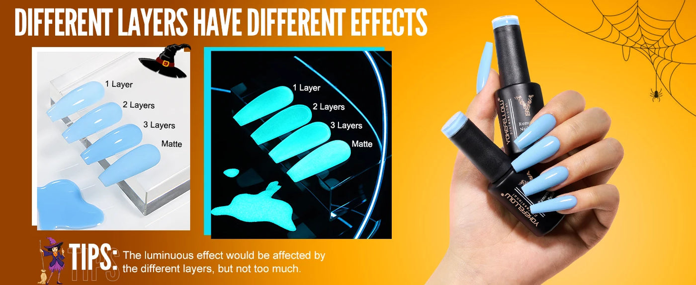 YOKEFELLOW Glow in the Dark Gel Nail Polish 10ML