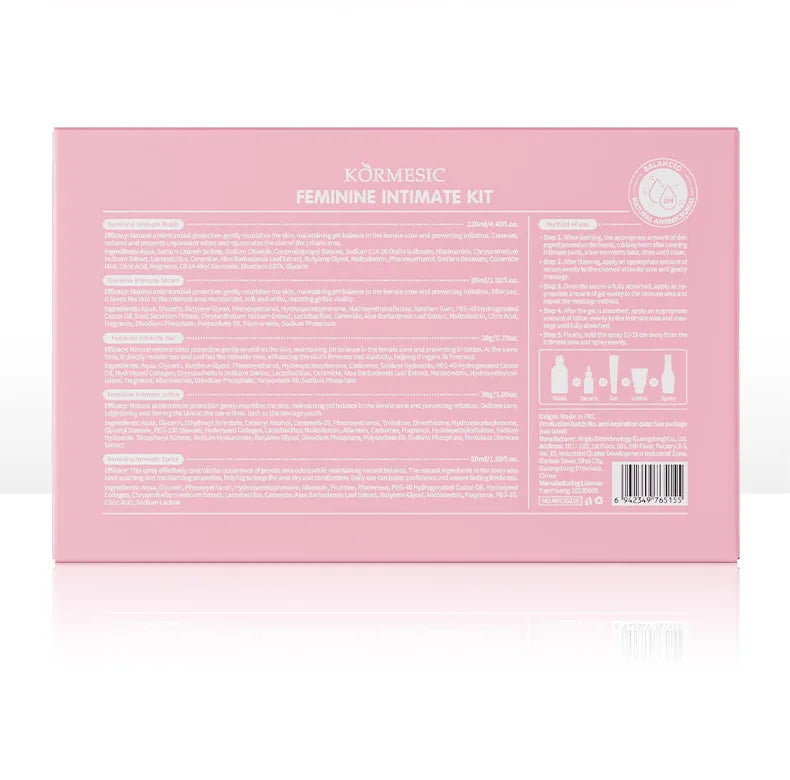 5pcs/set KORMESIC Women's Intimate Care Bundle Daily Skin Routine Set Beautifying