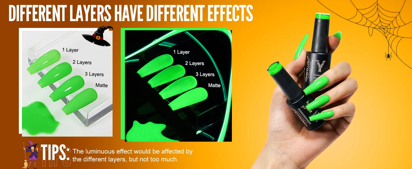 YOKEFELLOW Glow in the Dark Gel Nail Polish 10ML