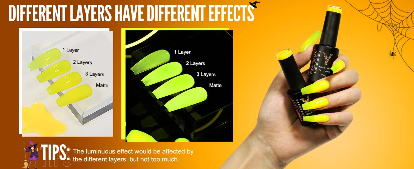 YOKEFELLOW Glow in the Dark Gel Nail Polish 10ML