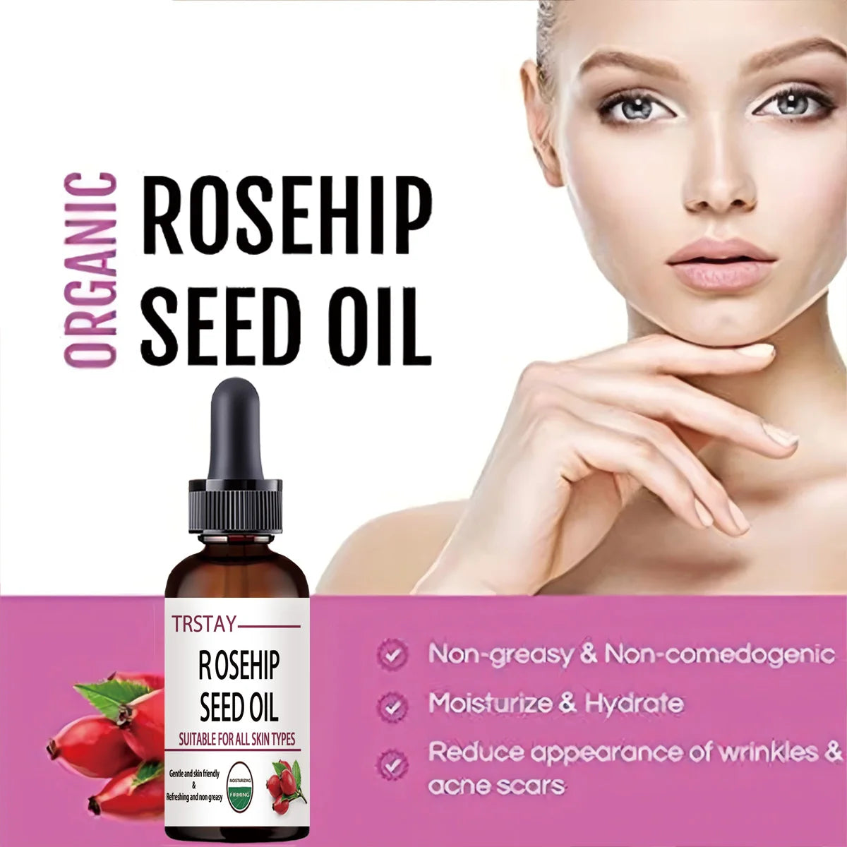 5ML/15ML/30ML/50ML/Pure Essential Oils Rosehip Oil Moisturizing Brighten Skin