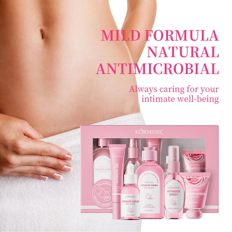 5pcs/set KORMESIC Women's Intimate Care Bundle Daily Skin Routine Set Beautifying